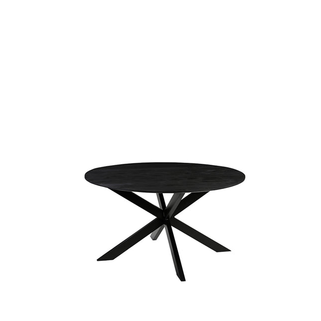 LABEL51 - Eettafel Otis 130x130x76 cm - Zwart Mangohout | Zwart Metaal