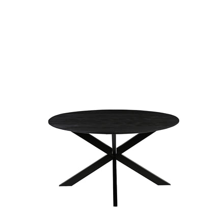 LABEL51 - Eettafel Otis 140x140x76 cm - Zwart Mangohout | Zwart Metaal