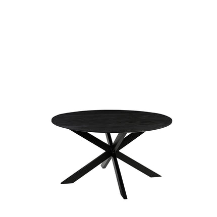 LABEL51 - Eettafel Otis 140x140x76 cm - Zwart Mangohout | Zwart Metaal