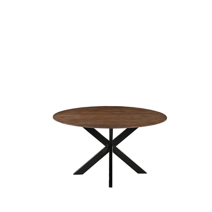 LABEL51 - Eettafel Otis 130x130x76 cm - Nature Smooth Mangohout | Zwart Metaal