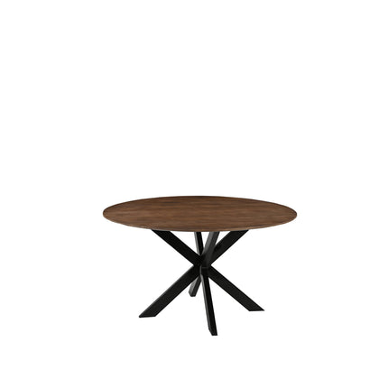 LABEL51 - Eettafel Otis 130x130x76 cm - Nature Smooth Mangohout | Zwart Metaal