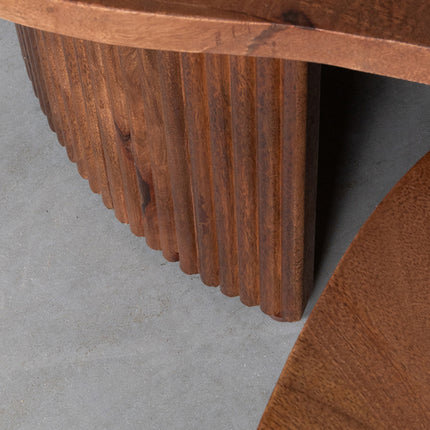 LABEL51 - Salontafel Set Timon 100x58x40 cm - Nature Smooth Mangohout