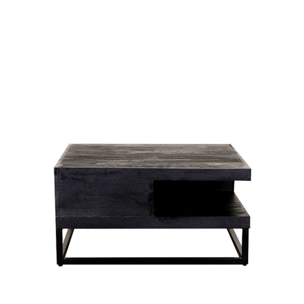 LABEL51 - Salontafel Cube 80x80x40 cm - Zwart Mangohout | Zwart Metaal
