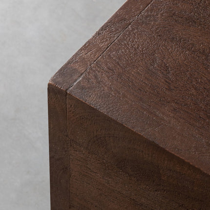 LABEL51 - Salontafel Cube 80x80x40 cm - Espresso Mangohout | Zwart Metaal