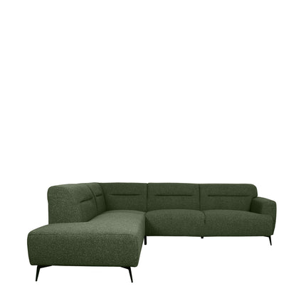 LABEL51 - Hoekbank Bolzano Links 270x227x80 cm - Forest Royal Boucle | Zwart Metaal