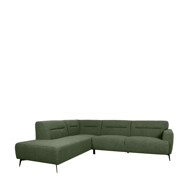 LABEL51 - Hoekbank Bolzano Links 270x227x80 cm - Forest Royal Boucle | Zwart Metaal