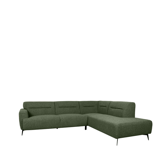 LABEL51 - Hoekbank Bolzano Rechts 270x227x80 cm - Forest Royal Boucle | Zwart Metaal