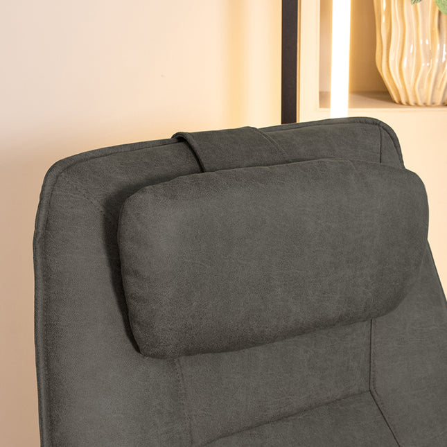 LABEL51 - Hoofdkussen Odense 43x20 cm - Antraciet Micro Suede