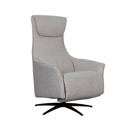 LABEL51 - Elektrische Fauteuil Lund 74x83x112 cm - Naturel Royal Boucle | Zwart Metaal