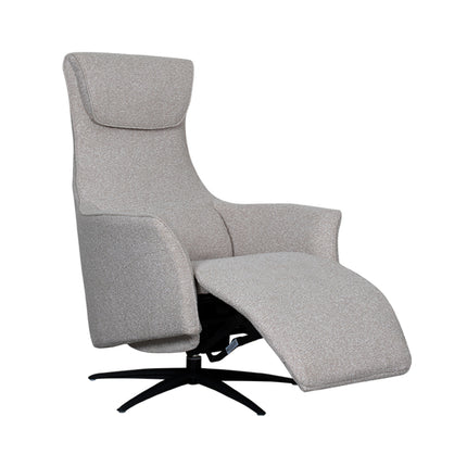 LABEL51 - Elektrische Fauteuil Lund 74x83x112 cm - Naturel Royal Boucle | Zwart Metaal