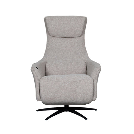 LABEL51 - Elektrische Fauteuil Lund 74x83x112 cm - Naturel Royal Boucle | Zwart Metaal