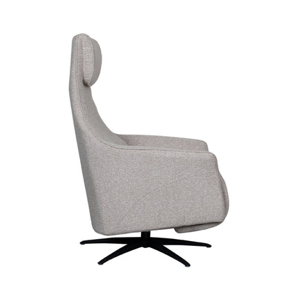 LABEL51 - Elektrische Fauteuil Lund 74x83x112 cm - Naturel Royal Boucle | Zwart Metaal