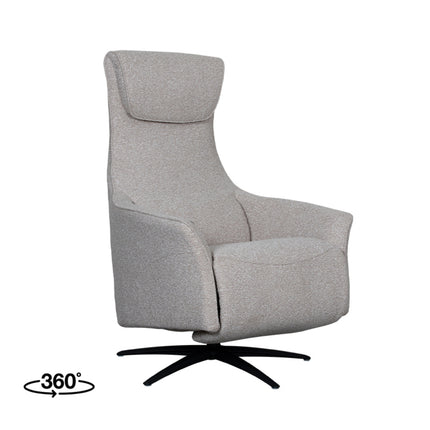 LABEL51 - Elektrische Fauteuil Lund 74x83x112 cm - Naturel Royal Boucle | Zwart Metaal