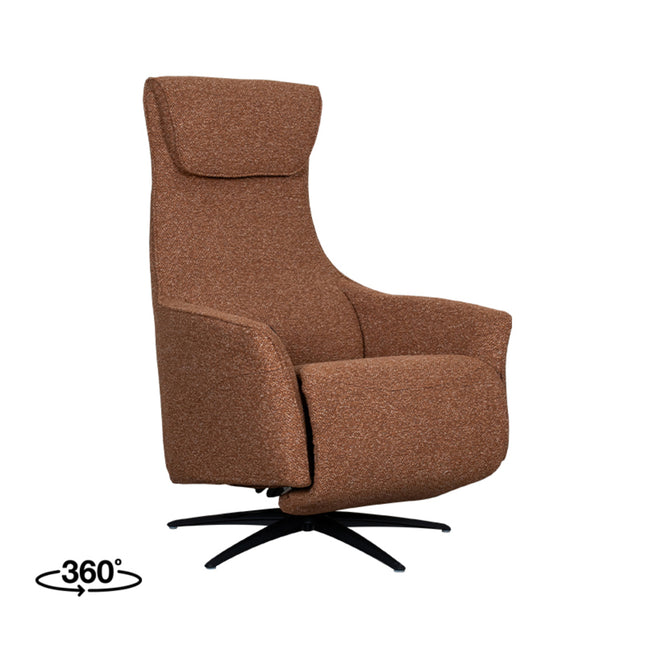 LABEL51 - Elektrische Fauteuil Lund 74x83x112 cm - Coral Royal Boucle | Zwart Metaal