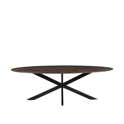 LABEL51 - Eettafel James 240x100x76 cm - Espresso Mangohout | Zwart Metaal