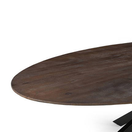 LABEL51 - Eettafel James 240x100x76 cm - Espresso Mangohout | Zwart Metaal