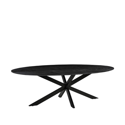 LABEL51 - Eettafel James 240x110x76 cm - Zwart Mangohout | Zwart Metaal