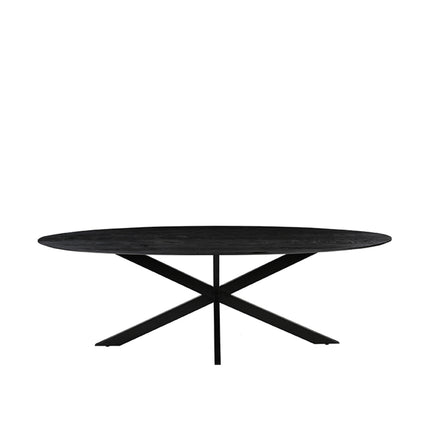 LABEL51 - Eettafel James 240x110x76 cm - Zwart Mangohout | Zwart Metaal