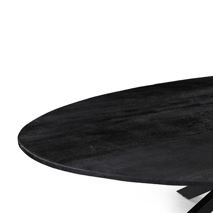 LABEL51 - Eettafel James 240x110x76 cm - Zwart Mangohout | Zwart Metaal