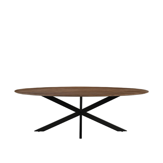 LABEL51 - Eettafel James 240x110x76 cm - Nature Smooth Mangohout | Zwart Metaal