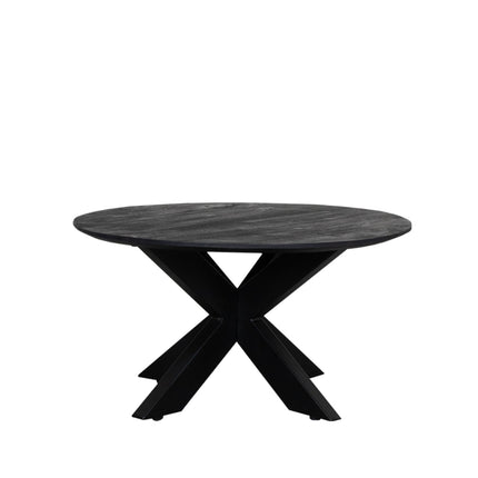 LABEL51 - Salontafel Otis 80x80x43 cm - Zwart Mangohout | Zwart Metaal