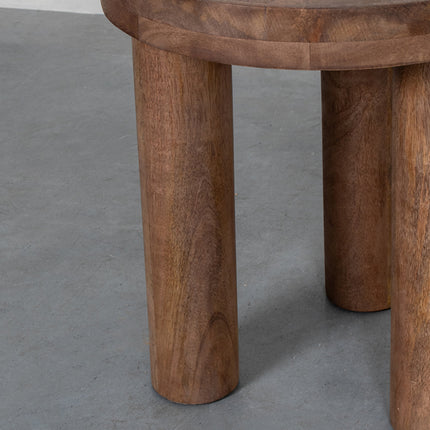 LABEL51 - Bijzettafel Elly 42x42x46 cm - Nature Smooth Mangohout