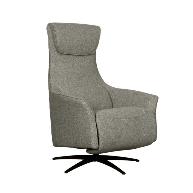 LABEL51 - Elektrische Fauteuil Lund 74x83x112 cm - Mushroom Royal Boucle | Zwart Metaal
