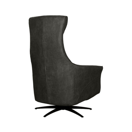 LABEL51 - Elektrische Fauteuil Lund 74x83x112 cm - Antraciet Micro Suede | Zwart Metaal