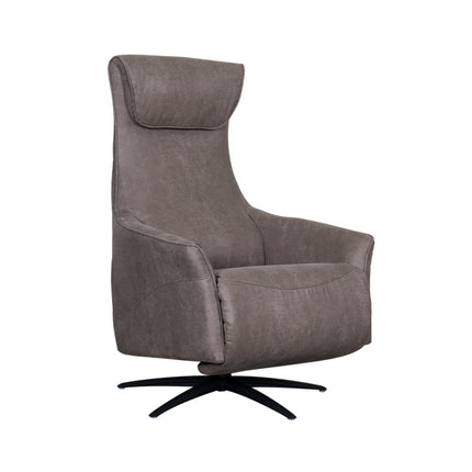 LABEL51 - Elektrische Fauteuil Lund 74x83x112 cm - Taupe Micro Suede | Zwart Metaal