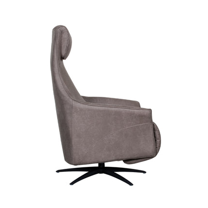LABEL51 - Elektrische Fauteuil Lund 74x83x112 cm - Taupe Micro Suede | Zwart Metaal