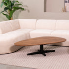 LABEL51 - Salontafel Rosie 140x75x36 cm - Nature Smooth Mangohout | Zwart Metaal