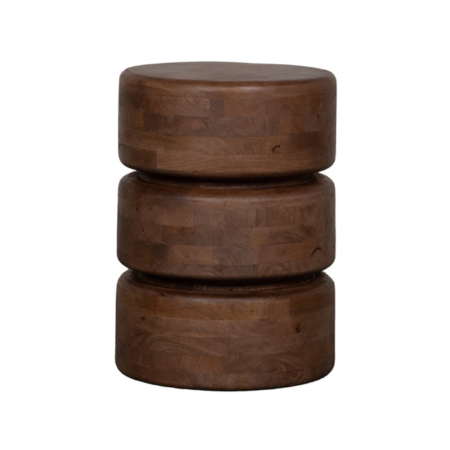 LABEL51 - Bijzettafel Milly 35x35x47 cm - Nature Smooth Mangohout