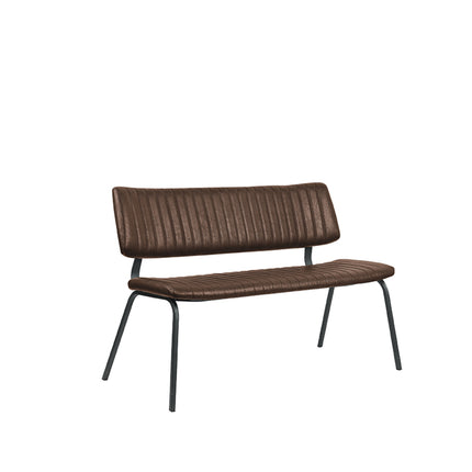 LABEL51 - Eetkamerbank Gusto 120x63x81 cm - Bruin Kunstleder | Zwart Metaal