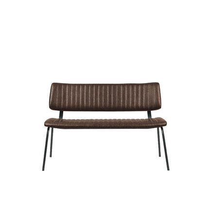 LABEL51 - Eetkamerbank Gusto 120x63x81 cm - Bruin Kunstleder | Zwart Metaal