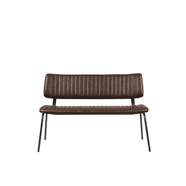 LABEL51 - Eetkamerbank Gusto 120x63x81 cm - Bruin Kunstleder | Zwart Metaal