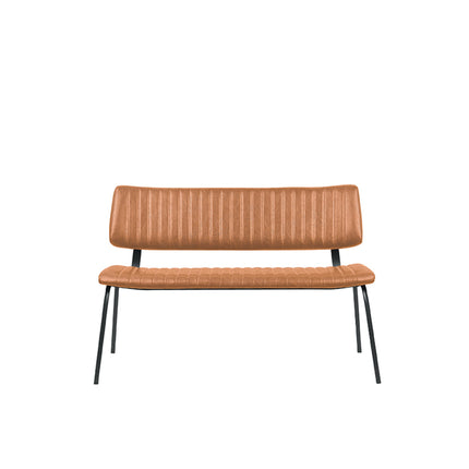 LABEL51 - Eetkamerbank Gusto 120x63x81 cm - Cognac Kunstleder | Zwart Metaal