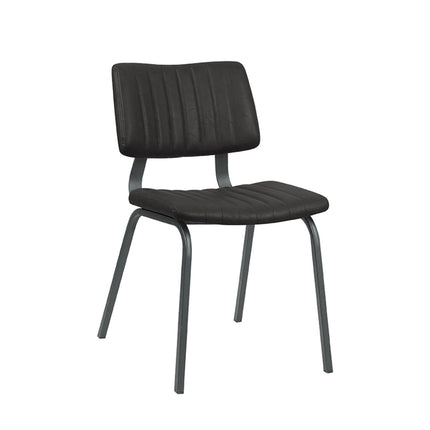 LABEL51 - Eetkamerstoel Gusto 46x56x79 cm - Zwart Kunstleder | Zwart Metaal