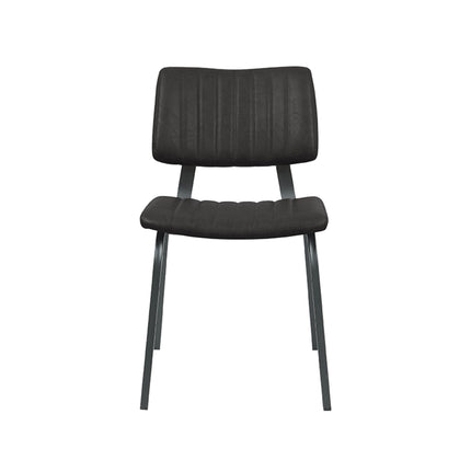 LABEL51 - Eetkamerstoel Gusto 46x56x79 cm - Zwart Kunstleder | Zwart Metaal