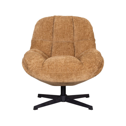 LABEL51 - Draaifauteuil Huxley 76x86x92 cm - Cognac Elite | Zwart Metaal