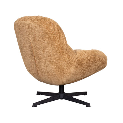 LABEL51 - Draaifauteuil Huxley 76x86x92 cm - Cognac Elite | Zwart Metaal