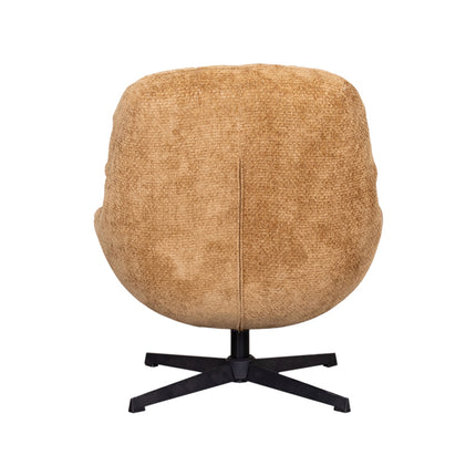 LABEL51 - Draaifauteuil Huxley 76x86x92 cm - Cognac Elite | Zwart Metaal