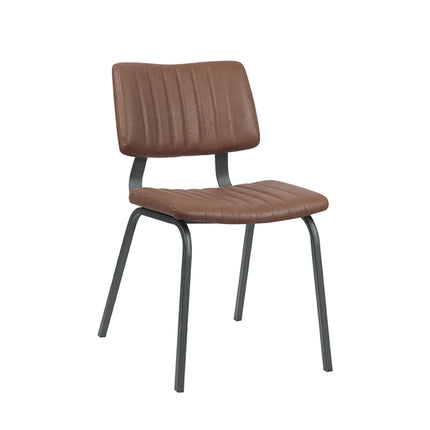 LABEL51 - Eetkamerstoel Gusto 46x56x79 cm - Bruin Kunstleder | Zwart Metaal