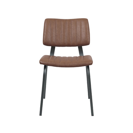 LABEL51 - Eetkamerstoel Gusto 46x56x79 cm - Bruin Kunstleder | Zwart Metaal