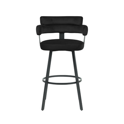 LABEL51 - Barkruk Bardio 56x52x101 cm - Zwart Fluweel | Zwart Metaal