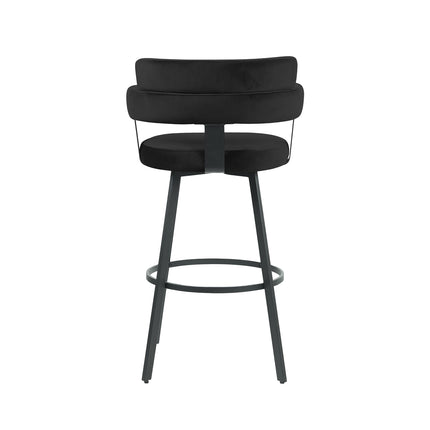 LABEL51 - Barkruk Bardio 56x52x101 cm - Zwart Fluweel | Zwart Metaal