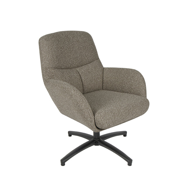 LABEL51 - Draaifauteuil Chill Zone 68x73x90 cm - Mushroom Royal Boucle | Zwart Metaal