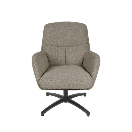 LABEL51 - Draaifauteuil Chill Zone 68x73x90 cm - Mushroom Royal Boucle | Zwart Metaal