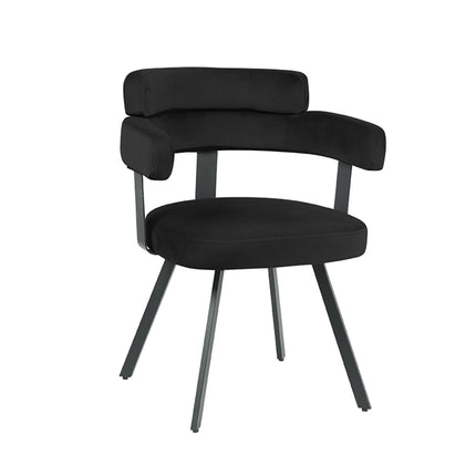 LABEL51 - Eetkamerstoel Bardio 62x57x79 cm - Zwart Fluweel | Zwart Metaal
