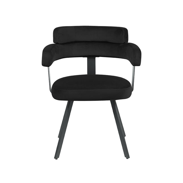 LABEL51 - Eetkamerstoel Bardio 62x57x79 cm - Zwart Fluweel | Zwart Metaal