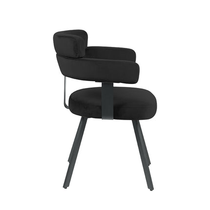 LABEL51 - Eetkamerstoel Bardio 62x57x79 cm - Zwart Fluweel | Zwart Metaal